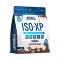 Applied Nutrition ISO-XP Whey Protein Isolate 1kg Choco Bueno flavor packaging with nutritional info and serving details.