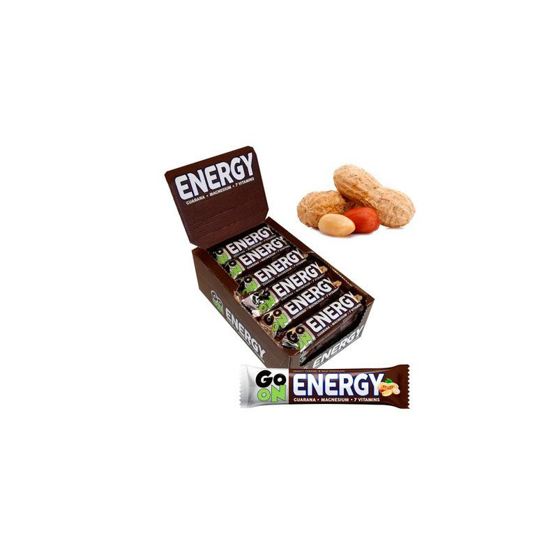 Go On Energy bar box with nuts, perfect for boosting energy during workouts.