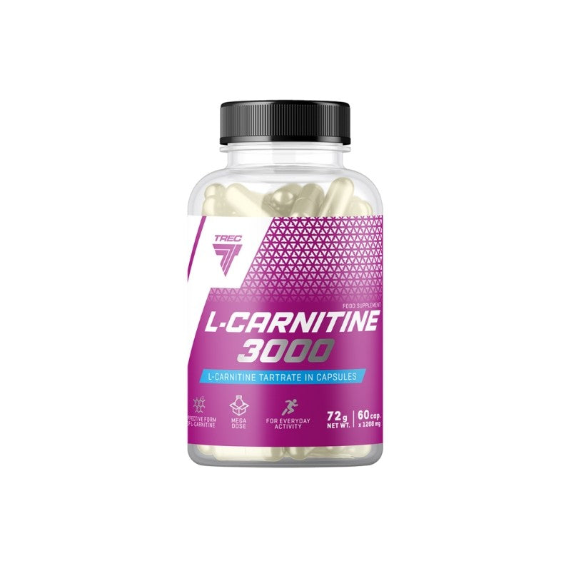 L-Carnitina 3000 suplemento em cápsulas para queima de gordura e melhora do desempenho físico.